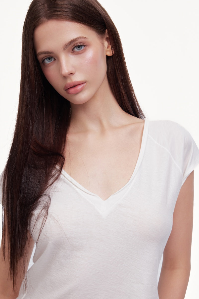 V-neck short sleeve