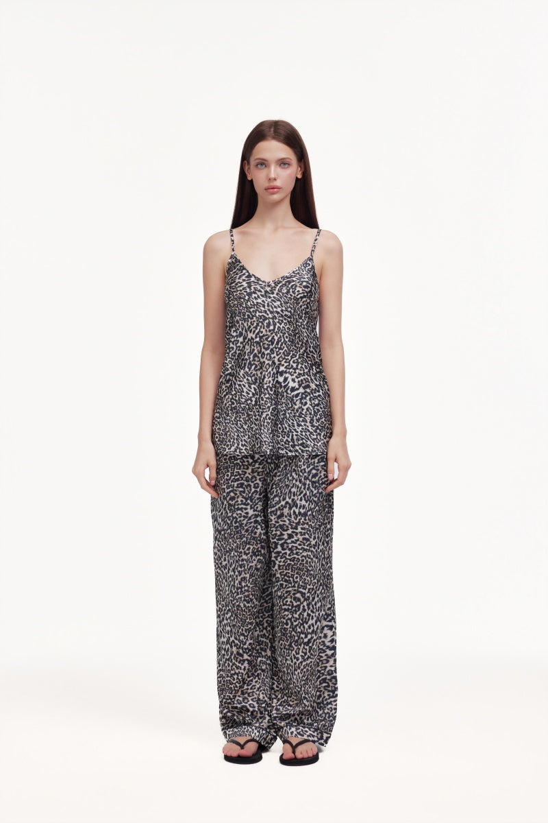 Leopard print pajama set