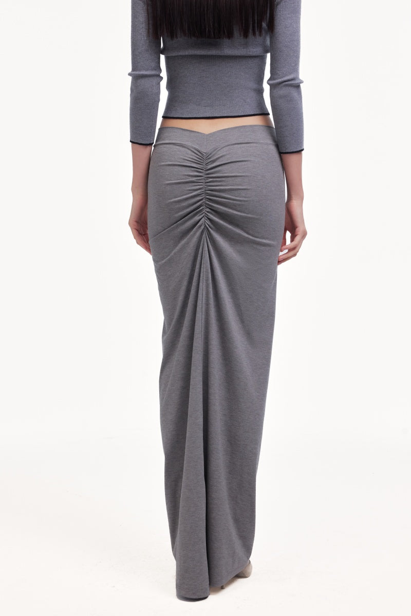 Gray half-length skirt