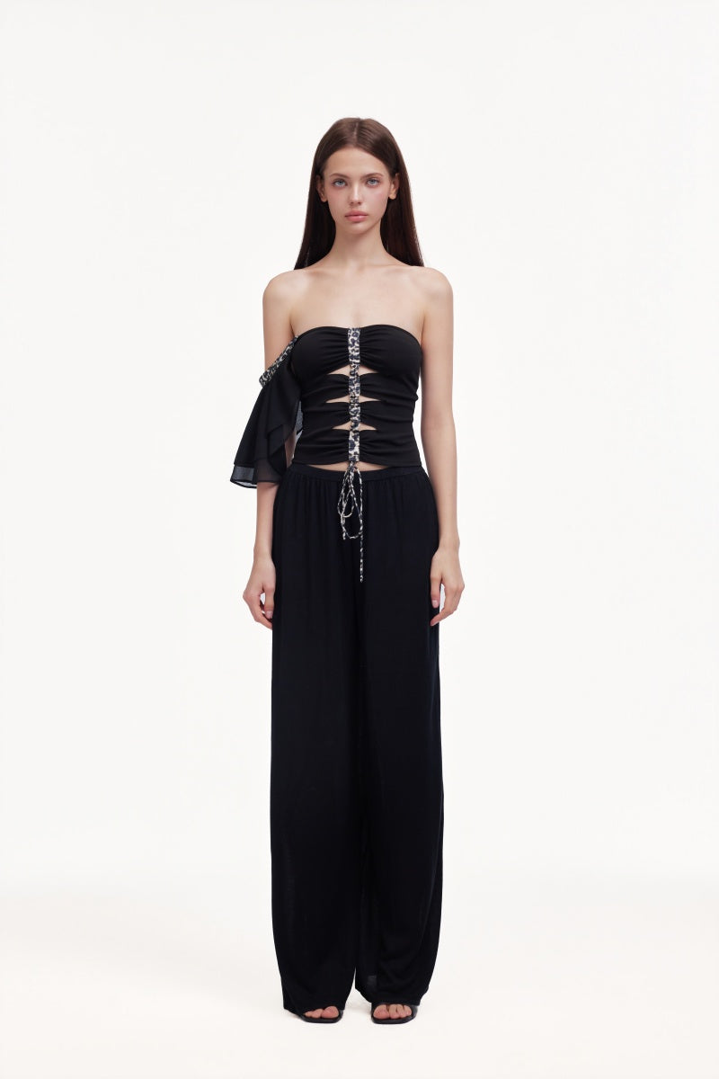 Stretch straight-leg pants