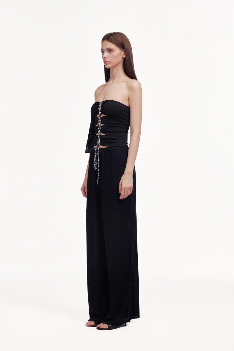 Stretch straight-leg pants