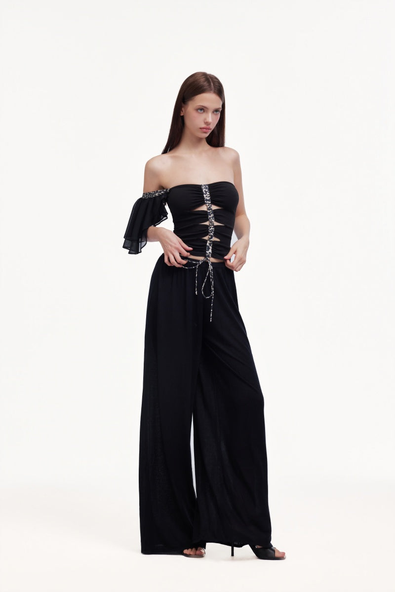 Stretch straight-leg pants