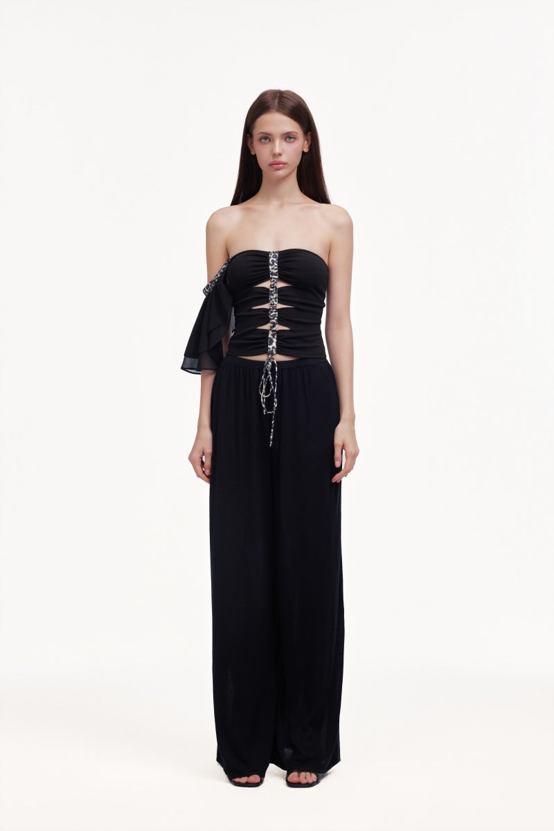 Stretch straight-leg pants