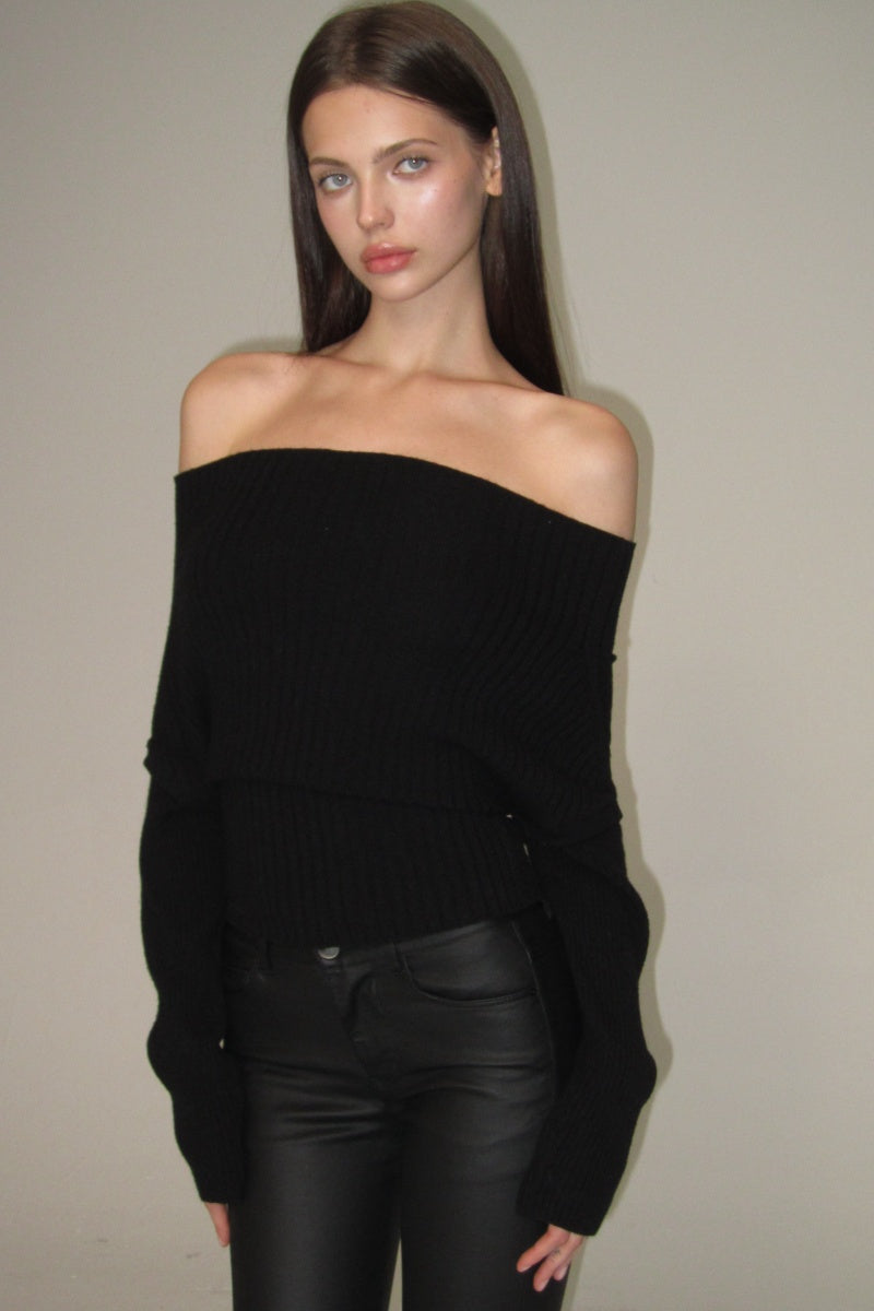 One-shoulder sweater